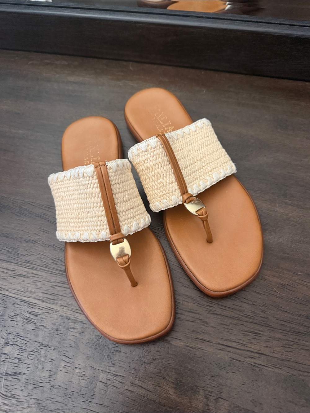 Women's Tan and Cream sandals